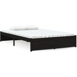 The Living Store Posteljni okvir črn iz trdnega lesa 120x190 cm - Posteljni Okvir, (21524197) | Shoptok.si