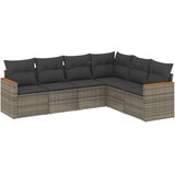  6-dijelni set vrtnih sofa od poliratana s jastucima sivi | shoptok.hr