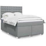  Krevet s oprugama i madracem svjetlosivi 140x190 cm od tkanine | shoptok.hr