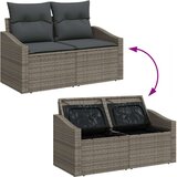 vidaXL 7-delni set vrtnih kavčev z blazinami Sivi Poli Rattan | Shoptok.si