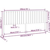  Posteljno vzglavje belo 205,5x4x100 cm trdna borovina, (20644705) | Shoptok.si