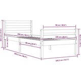  Posteljni okvir siv iz trdnega lesa 100x200 cm, (20685053) | Shoptok.si