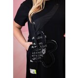 Kesi Włoski Plus Size women's dress with pockets and decorative belt black | Shoptok.si