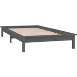  Okvir kreveta sivi 75x190 cm za jednu osobu masivno drvo | shoptok.hr