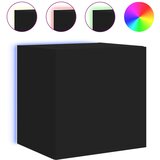 Maison Chic Stenska TV omarica - TV stojalo - Televizijska omarica z LED lučkami črna 40,5x35x40 cm, (21701877) | Shoptok.si