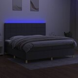  Krevet box spring s madracem LED tamnosivi 200x200 cm tkanina | shoptok.hr