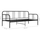 Za krevet na razvlačenje crni metalni 90 x 200 cm | shoptok.hr