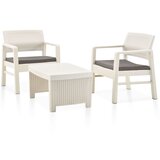 vidaXL Vrtna sedežna garnitura 3-delna plastika bela, (20679733) | Shoptok.si