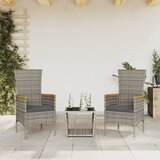  3-dijelni vrtni blagovaonski set sivi od poliratana Siva | Shoptok.si