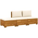  Set vanjskih sofa s jastukom 3 Komad Smeđa Čvrsto drvo akacije | Eponuda.com