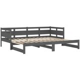  Dnevni ležaj na izvlačenje sivi 2x(80x200) cm masivna borovina | shoptok.hr