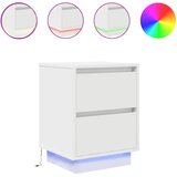Maison Chic Dvo delni komplet Nočne omarice - Nočne mize z LED lučmi Bela 38x34x50 cm, (21687012) Cene