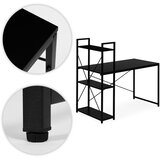 ModernHome uredski stol 120 × 60 cm s policom i 3 police – crni | shoptok.hr