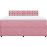 vidaXL Box spring postelja z vzmetnico roza 180x200 cm žamet | Shoptok.si