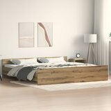  Krevetna konstrukcija Umjetnički hrast 203 x 203 x 50 cm | shoptok.hr