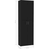  Uredski ormar crni 60 x 32 x 190 cm od iverice | shoptok.hr