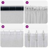 Voile zavjesa 2 pcs Svijetlo siva 175 x 140 cm Poliester | Eponuda.com