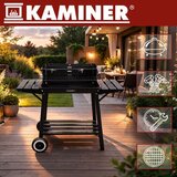 Kaminer vrtni roštilj na ugljen s ražnjem (rotisserie), poklopcem i policama 93x41x86 cm | Shoptok.si