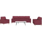 vidaXL Sedežna garnitura 3-delna z blazinami vinsko rdeče blago | Shoptok.si