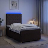  LED okvir za krevet s madracem Tamno smeđa 120 x 190 cm Tkanina | shoptok.hr