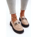VINCEZA Women's Patent Leather Loafers with Flat Heel Beige Ezoma | shoptok.hr