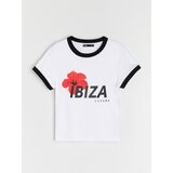 Sinsay Pamučna majica s natpisom Ibiza | shoptok.hr