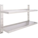 Maison Chic Dvodelna Stenska polica - Viseča Polica nerjaveče jeklo 120x30 cm, (21784873) | Shoptok.si