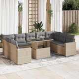 vidaXL 10-dijelni set vrtnih sofa s jastucima bež od poliratana | shoptok.hr