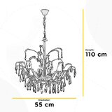 Lesnina XXXL KRISTALNA VISEČA SVETILKA 4864 CESTA 55/55/85 cm E14 | Shoptok.si