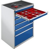 ANKE Predalnik, ŠxG 760 x 675 mm, 5 predalov, višina 980 mm, sprednji del svetlo siva | Shoptok.si
