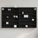  The Living Store Vitrina črna 100x8,5x58 cm iverna plošča - Vitrina, (21554809) Cene
