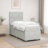  Boxspring krevet s madracem Svjetlosiva 90 x 190 cm Bar&amp;scaron;un Slike