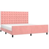  Okvir za krevet s uzglavljem ružičasti 160x200 cm baršunasti | shoptok.hr