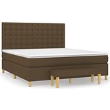 vidaXL Box spring postelja z vzmetnico temno rjava 160x200 cm blago, (20898921) Cene
