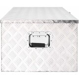  Kutija za pohranu srebrna 100 x 55 x 37 cm aluminijska | shoptok.hr