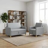  Set sofe s pohranom 2 pcs Svjetlosiva Poliester | Eponuda.ba