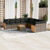 11-dijelni set vrtnih sofa od poliratana s jastucima sivi | shoptok.hr