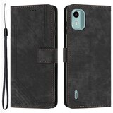 INORCO Preklopna torbica za Nokia C12 4G / C12 Pro / C12 Plus Skin-touch stojalo z natisnjenimi črtami PU usnjen denarnica ovitek za telefon, (22035973) Cene