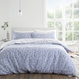 Bianca Bela/modra bombažna posteljnina za zakonsko posteljo 200x200 cm Shadow Leaves – | Shoptok.si