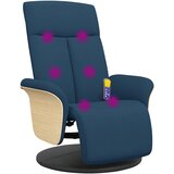  Masažni naslonjač od tkanine s osloncem za noge plavi | shoptok.hr