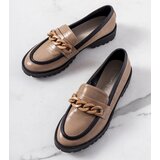 Gemre Brown loafers with decorative chain Kesira | Shoptok.si