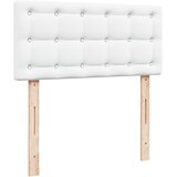  s oprugama i madracem bijeli 90 x 190 cm od umjetne kože | shoptok.hr