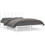  Metalni okvir za krevet s uzglavljem bijeli 160x200 cm | shoptok.hr