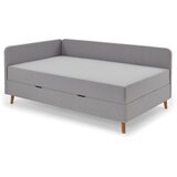 Meise Möbel Svijetlo sivi tapecirani krevet za jednu osobu s prostorom za pohranu 90x200 cm Cabana - Cijene