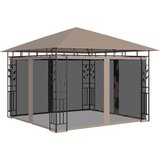 vidaXL Paviljon z mrežo proti komarjem 3x3x2,73 m taupe 180 g/m² | Shoptok.si
