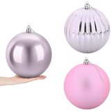  Set božićnih kuglica XXL 3 kom. Ružičasta &amp;Oslash; 25 cm Plastika Slike