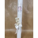  Krstne sveče z angelčkom, suhim cvetjem-naravne barve KRSV 26-02 | Shoptok.si