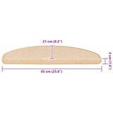  Prostirke za stepenice 15 kom 65x21x4 cm krem poluokrugle velike | shoptok.hr