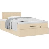 vidaXL Otomanski posteljni okvir z vzmetnico krem 120x200 cm blago | Shoptok.si