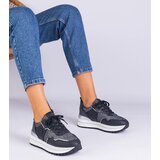 Gemre Black women's sneakers decorated with glitter Nemeles | Shoptok.si
